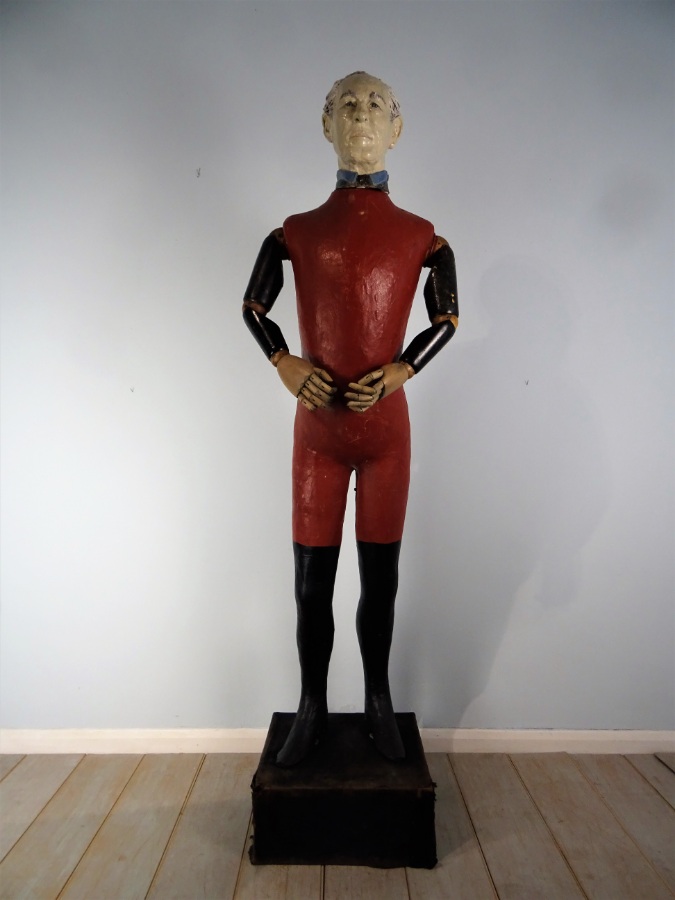 Painted Papier Mache Red and Black Mannequin  (37).JPG